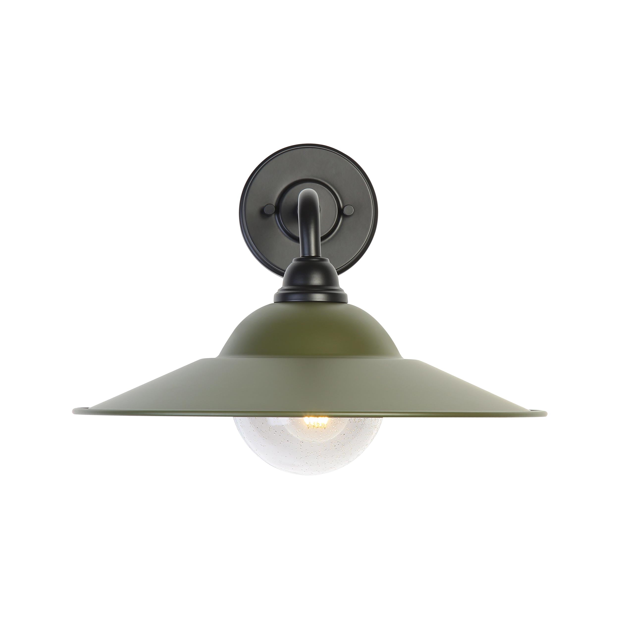 Yep by Golden Lighting Croma 1-light Wall Sconce in Matte Pine shade and Seeded Glass Ball - - Golden Lighting