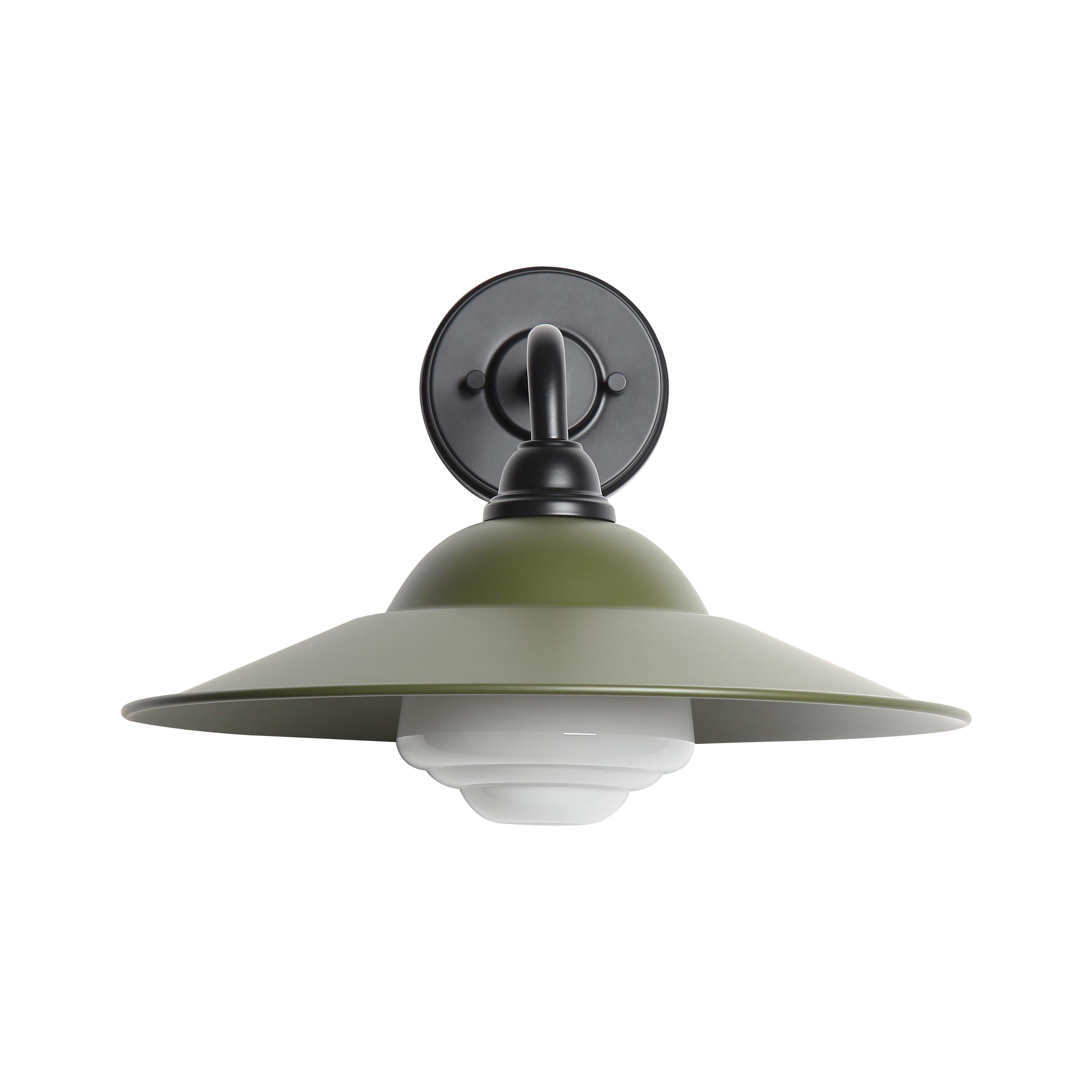 Yep by Golden Lighting Croma 1-light Wall Sconce in Matte Pine shade and White Bell Glass - - Golden Lighting