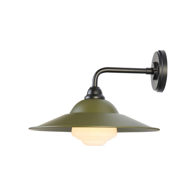 Yep by Golden Lighting Croma 1-light Wall Sconce in Matte Pine shade and White Bell Glass - - Golden Lighting