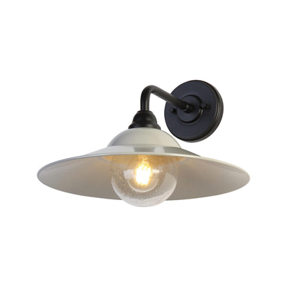 Yep by Golden Lighting Croma 1-light Wall Sconce in Warm Gray shade and Seeded Glass Ball - - Golden Lighting