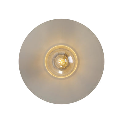 Yep by Golden Lighting Croma 1-light Wall Sconce in Warm Gray shade and Seeded Glass Ball - - Golden Lighting