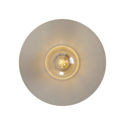 Yep by Golden Lighting Croma 1-light Wall Sconce in Warm Gray shade and Seeded Glass Ball - - Golden Lighting