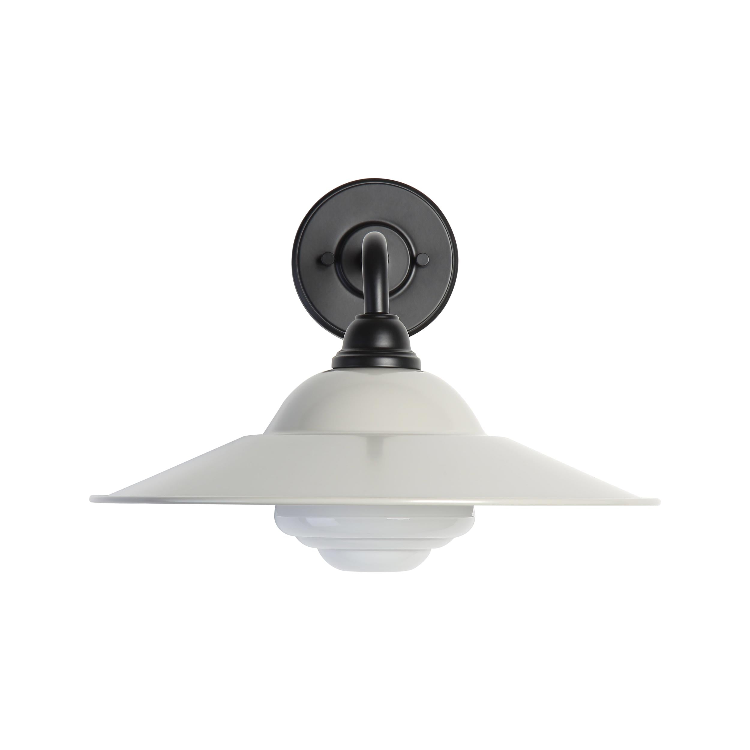 Yep by Golden Lighting Croma 1-light Wall Sconce in Warm Gray shade and White Bell Glass - - Golden Lighting
