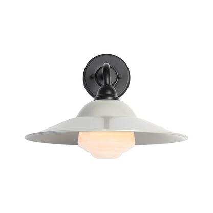 Yep by Golden Lighting Croma 1-light Wall Sconce in Warm Gray shade and White Bell Glass - - Golden Lighting