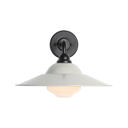 Yep by Golden Lighting Croma 1-light Wall Sconce in Warm Gray shade and White Bell Glass - - Golden Lighting