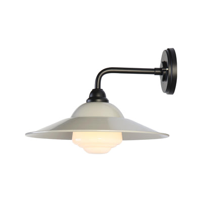 Yep by Golden Lighting Croma 1-light Wall Sconce in Warm Gray shade and White Bell Glass - - Golden Lighting