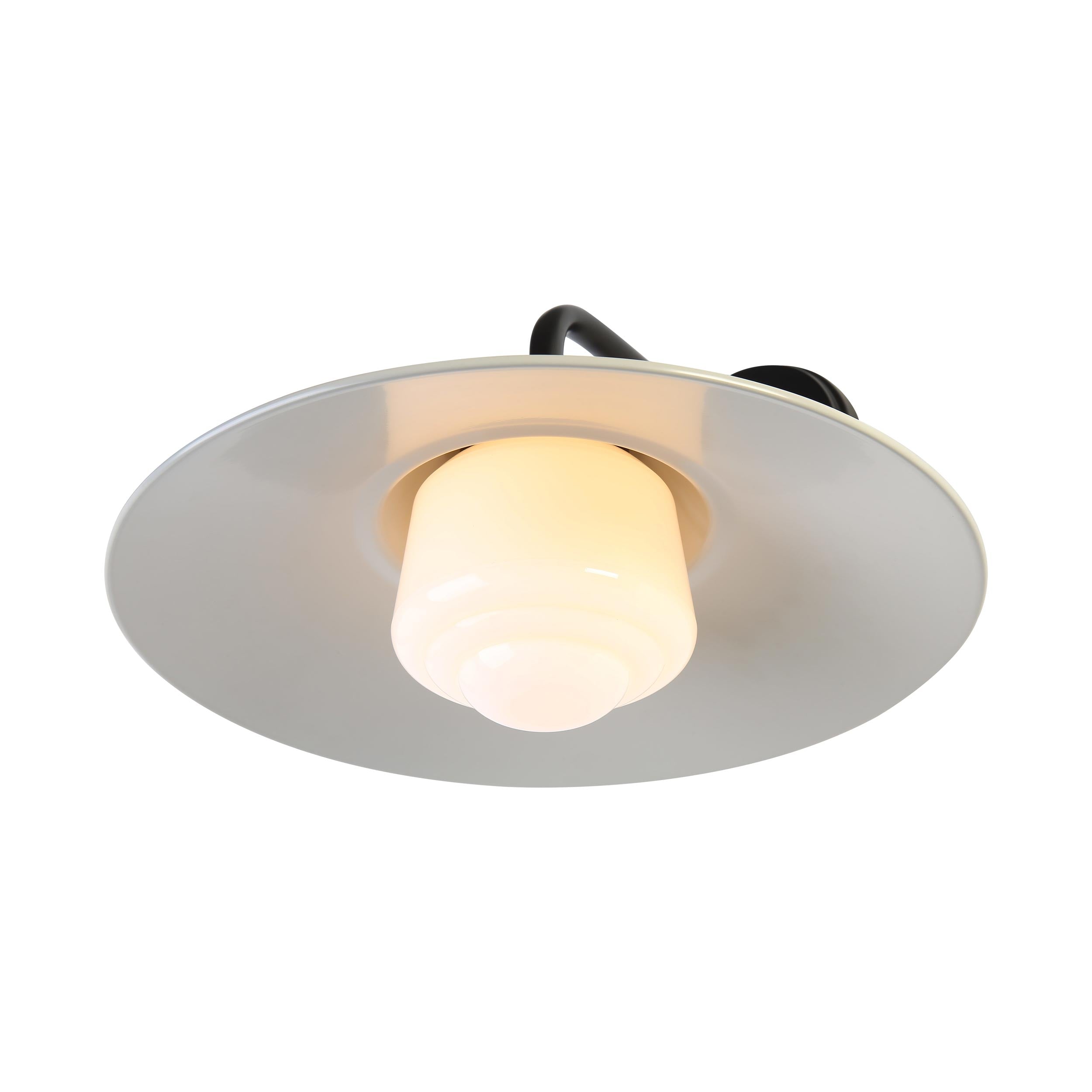 Yep by Golden Lighting Croma 1-light Wall Sconce in Warm Gray shade and White Bell Glass - - Golden Lighting
