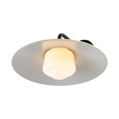 Yep by Golden Lighting Croma 1-light Wall Sconce in Warm Gray shade and White Bell Glass - - Golden Lighting