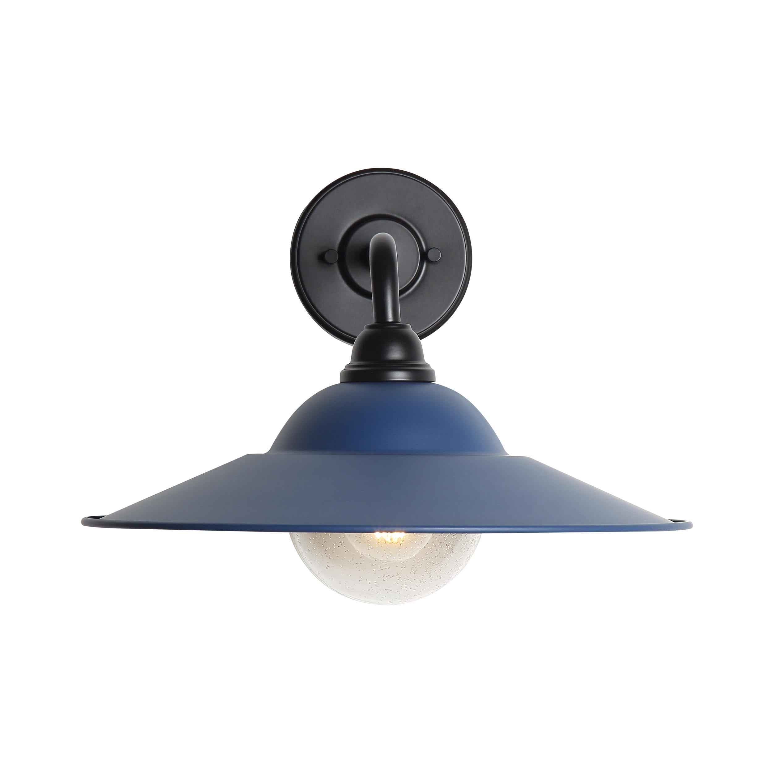 Yep by Golden Lighting Croma 1-light Wall Sconce in Matte Blue shade and Seeded Glass Ball