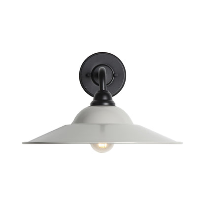 Croma 15" Wall Sconce - Outdoor in Matte Black with Matte Gray Shade - - Golden Lighting