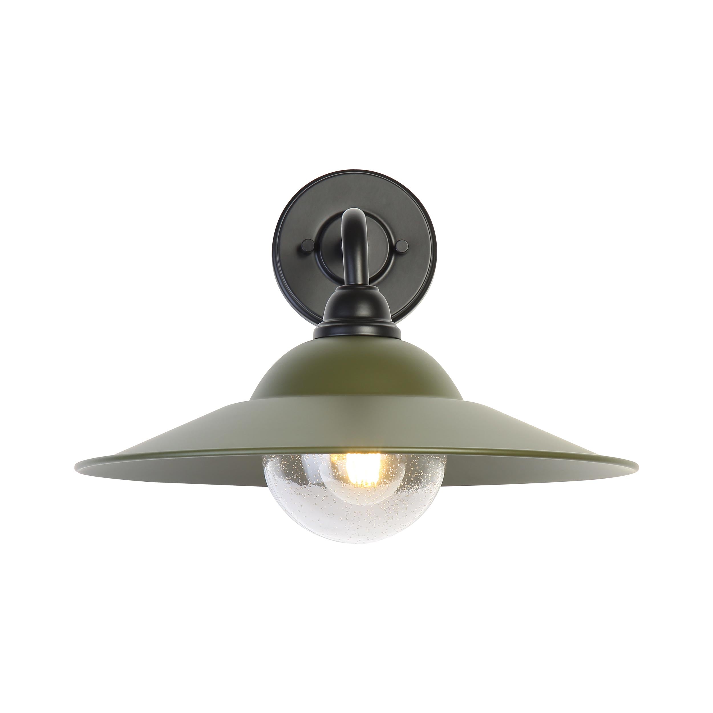 Yep by Golden Lighting Croma 1-light Wall Sconce in Matte Pine shade and Seeded Glass Ball