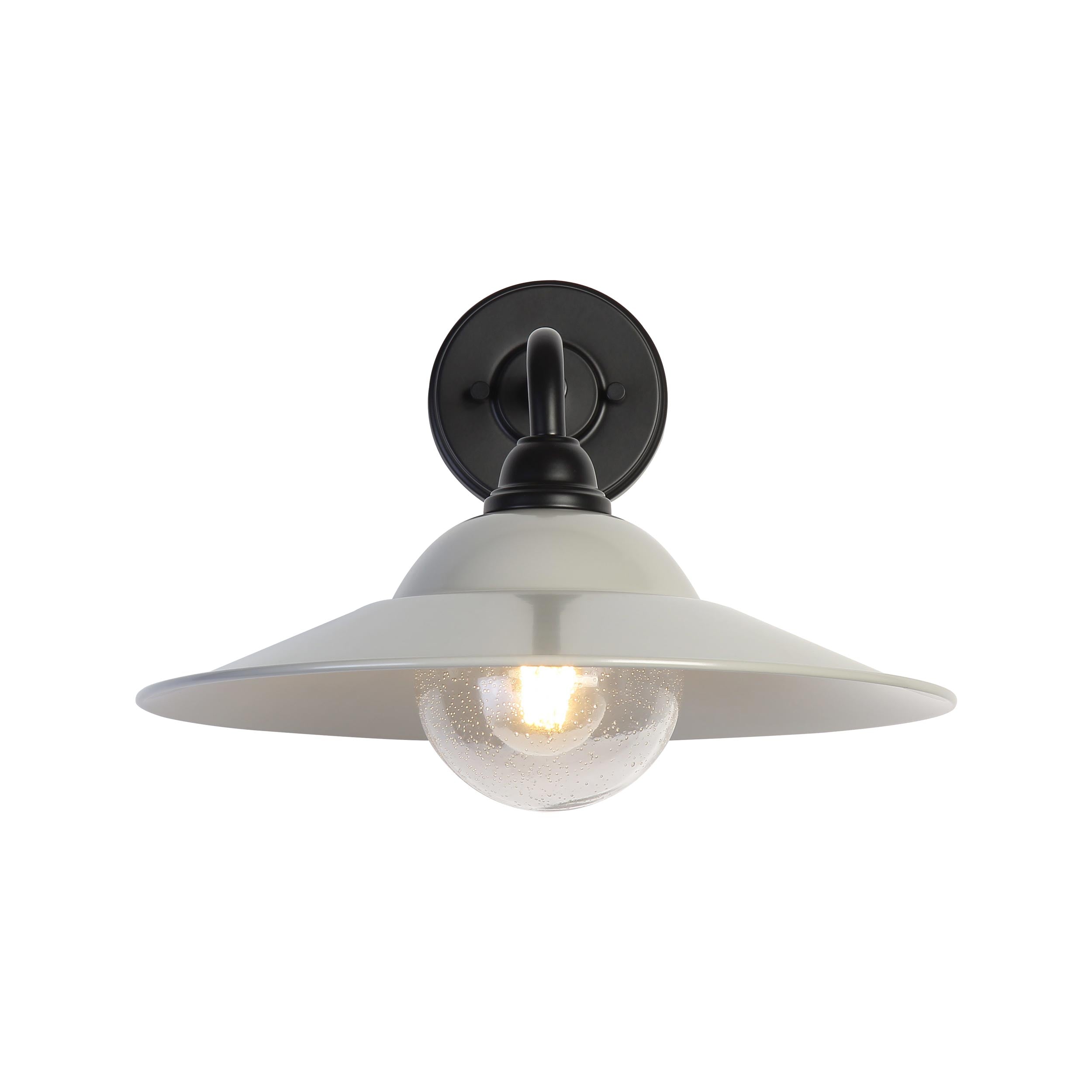 Yep by Golden Lighting Croma 1-light Wall Sconce in Warm Gray shade and Seeded Glass Ball