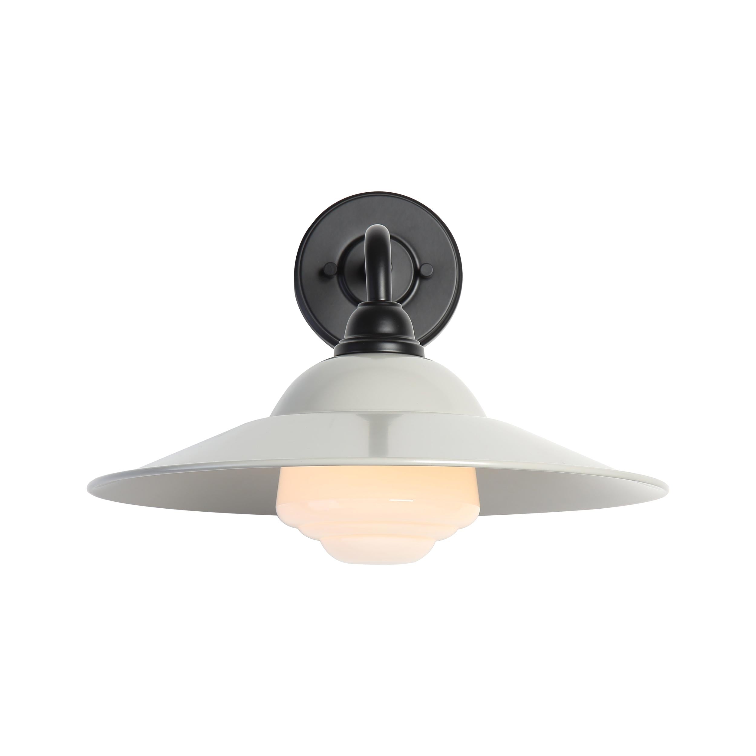 Yep by Golden Lighting Croma 1-light Wall Sconce in Warm Gray shade and White Bell Glass