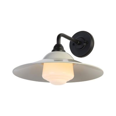 Yep by Golden Lighting Croma 1-light Wall Sconce in Warm Gray shade and White Bell Glass - Default Title - Golden Lighting