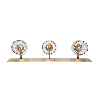 Brilia 3-light Vanity in Brushed Champagne Brass with Fluted Glass - - Golden Lighting