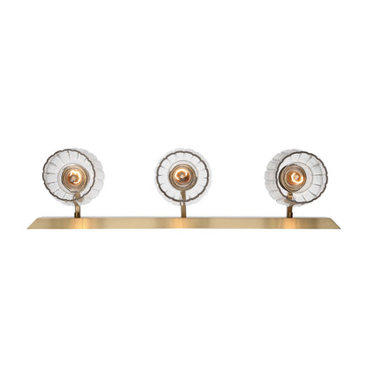 Brilia 3-light Vanity in Brushed Champagne Brass with Fluted Glass - - Golden Lighting