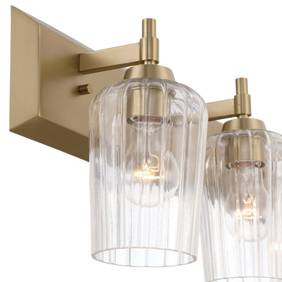 Brilia 3-light Vanity in Brushed Champagne Brass with Fluted Glass - - Golden Lighting