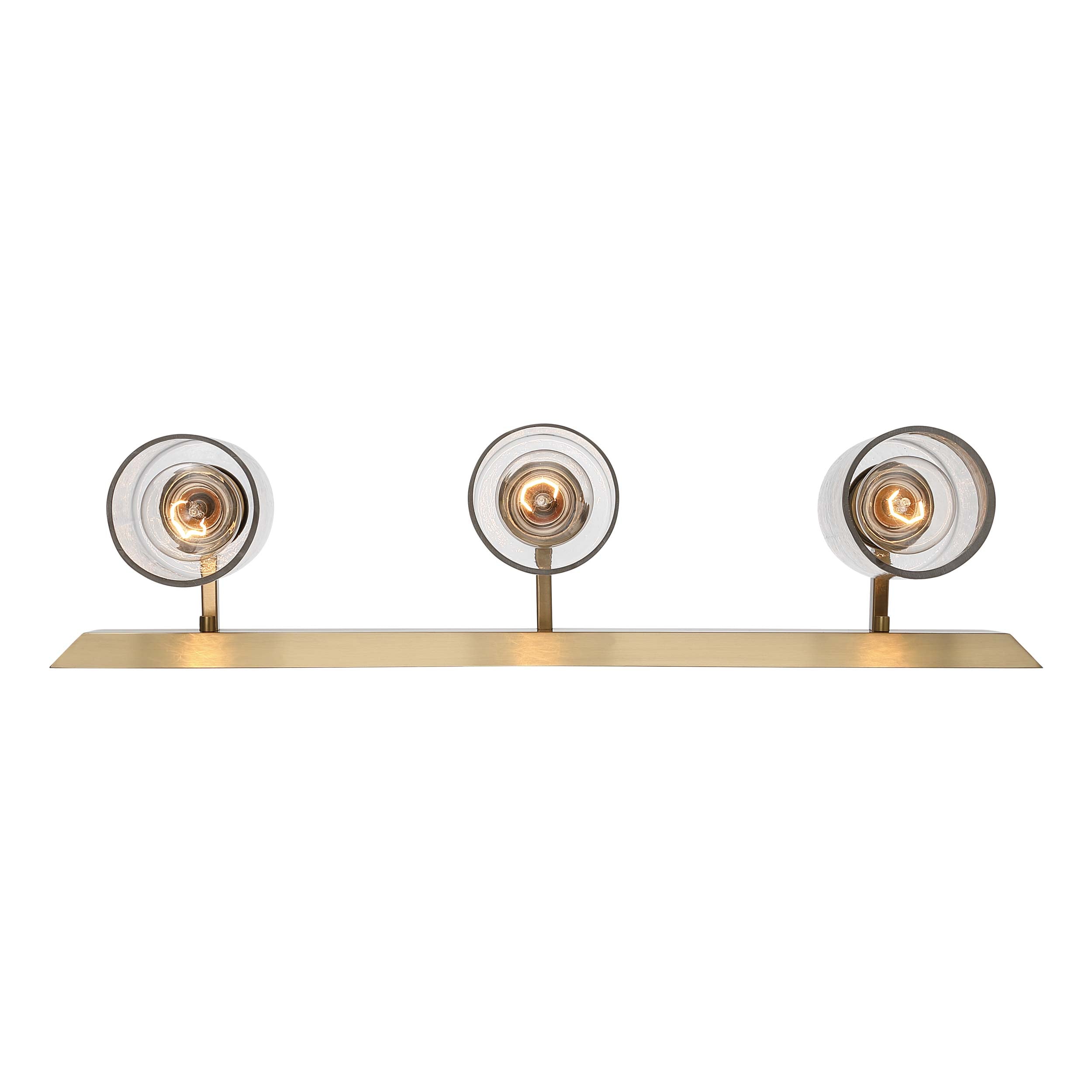 Brilia 3-light Vanity in Brushed Champagne Brass with Hammered Water Glass - - Golden Lighting