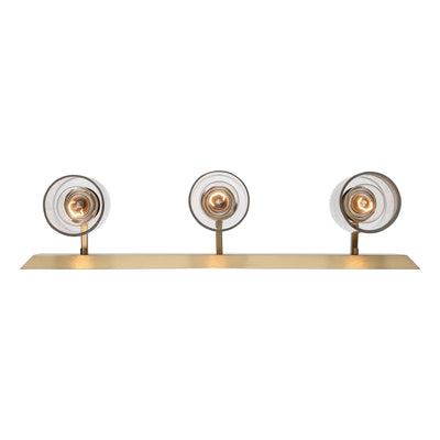 Brilia 3-light Vanity in Brushed Champagne Brass with Hammered Water Glass - - Golden Lighting