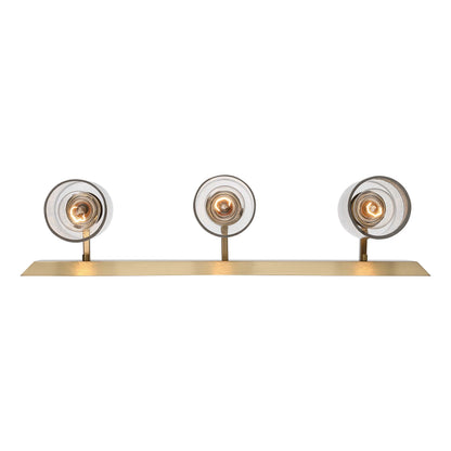 Brilia 3-light Vanity in Brushed Champagne Brass with Hammered Water Glass - - Golden Lighting