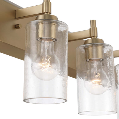 Brilia 3-light Vanity in Brushed Champagne Brass with Hammered Water Glass - - Golden Lighting