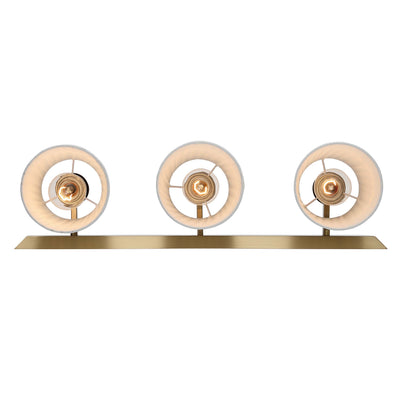 Brilia 3-light Vanity in Brushed Champagne Brass with Pleated Shade - - Golden Lighting