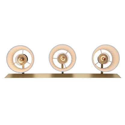Brilia 3-light Vanity in Brushed Champagne Brass with Pleated Shade - - Golden Lighting