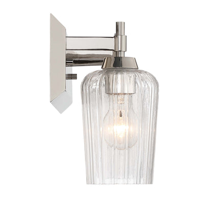 Brilia 3-light Vanity in Polished Nickel with Fluted Glass - - Golden Lighting