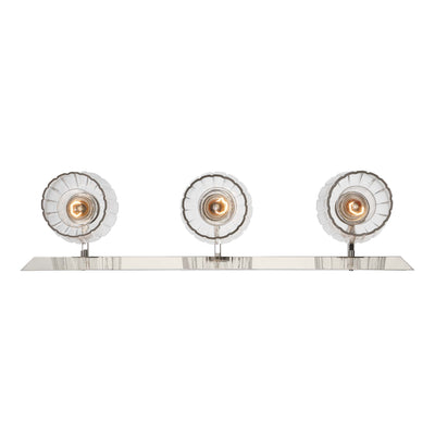 Brilia 3-light Vanity in Polished Nickel with Fluted Glass - - Golden Lighting