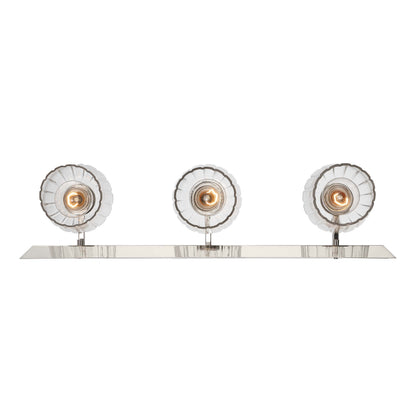 Brilia 3-light Vanity in Polished Nickel with Fluted Glass - - Golden Lighting