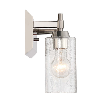 Brilia 3-light Vanity in Polished Nickel with Hammered Water Glass - - Golden Lighting