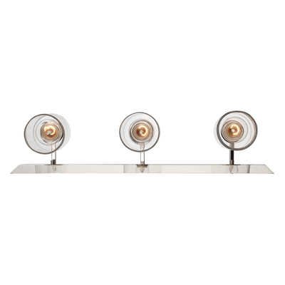 Brilia 3-light Vanity in Polished Nickel with Hammered Water Glass - - Golden Lighting