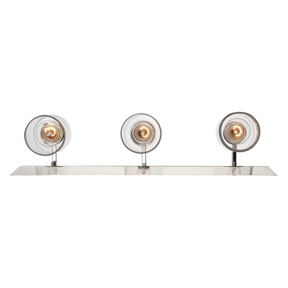 Brilia 3-light Vanity in Polished Nickel with Hammered Water Glass - - Golden Lighting