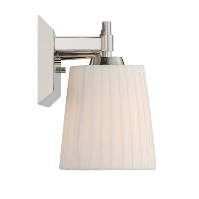 Brilia 3-light Vanity in Polished Nickel with Pleated Shade - - Golden Lighting