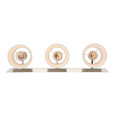 Brilia 3-light Vanity in Polished Nickel with Pleated Shade - - Golden Lighting
