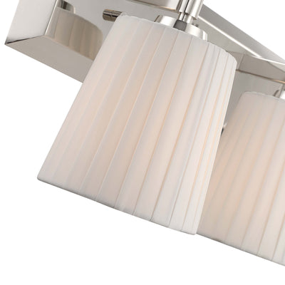 Brilia 3-light Vanity in Polished Nickel with Pleated Shade - - Golden Lighting