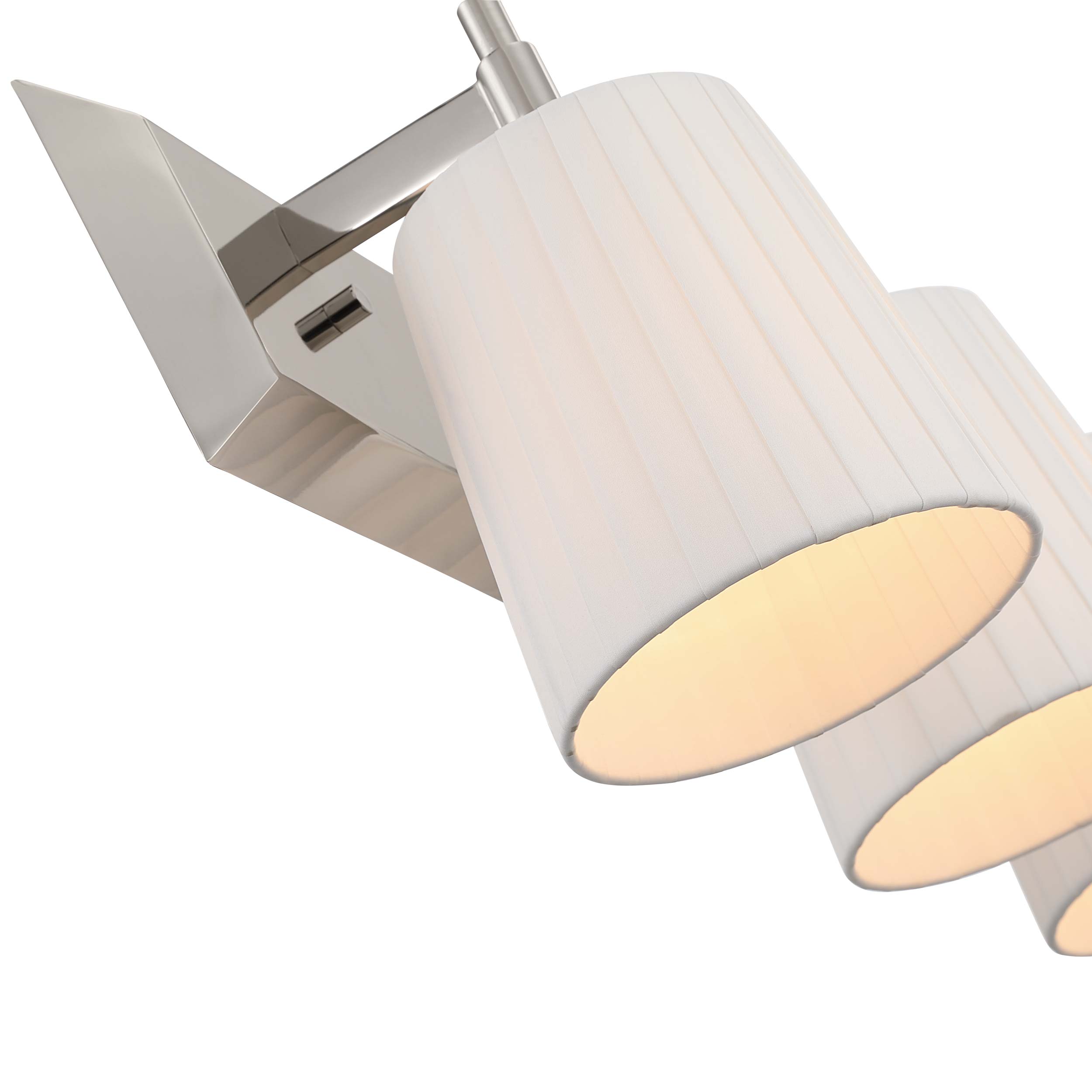 Brilia 3-light Vanity in Polished Nickel with Pleated Shade - - Golden Lighting
