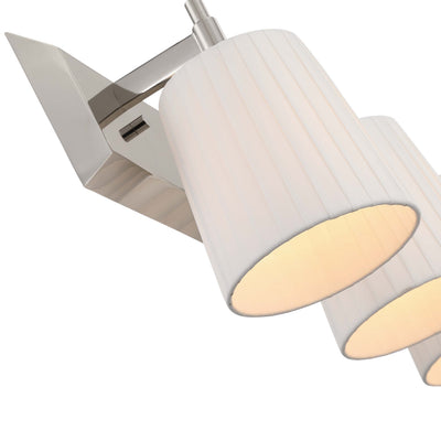 Brilia 3-light Vanity in Polished Nickel with Pleated Shade - - Golden Lighting