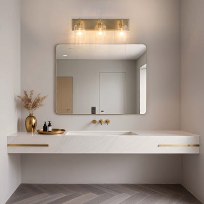Yep by Golden Lighting Brilia 3-light Vanity in Brushed Champagne Brass with Fluted Glass