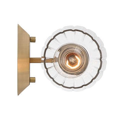 Brilia 1-light Wall Sconce Vanity in Brushed Champagne Brass with Fluted Glass - - Golden Lighting