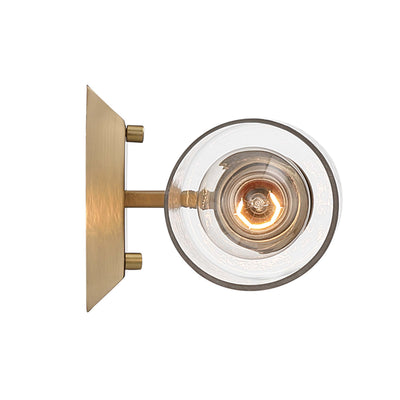 Brilia 1-light Wall Sconce Vanity in Brushed Champagne Brass with Hammered Water Glass - - Golden Lighting