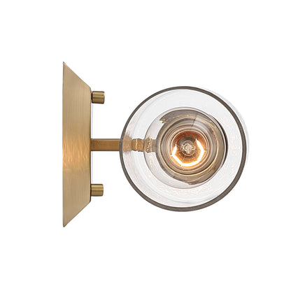 Brilia 1-light Wall Sconce Vanity in Brushed Champagne Brass with Hammered Water Glass - - Golden Lighting