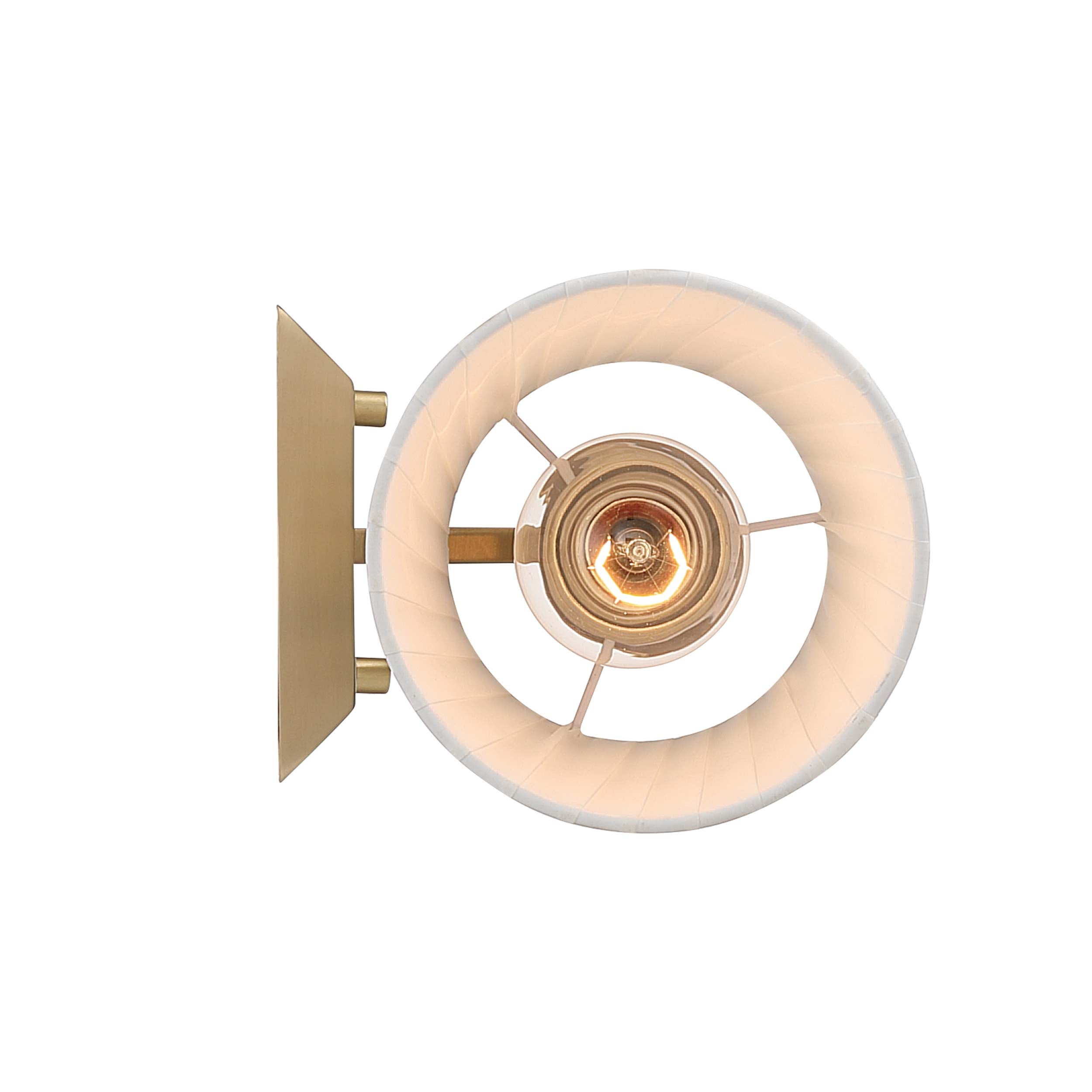 Brilia 1-light Wall Sconce Vanity in Brushed Champagne Brass with Pleated Shade - - Golden Lighting