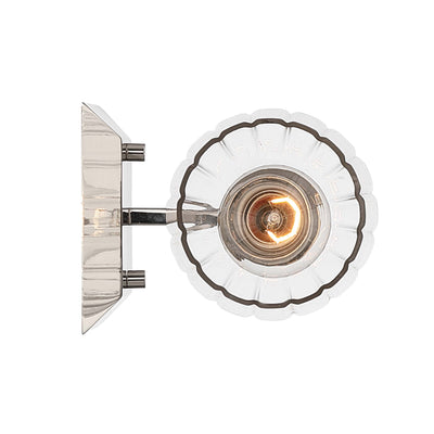 Brilia 1-light Wall Sconce Vanity in Polished Nickel with Fluted Glass - - Golden Lighting