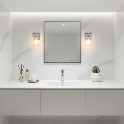 Brilia 1-light Wall Sconce Vanity in Polished Nickel with Fluted Glass - - Golden Lighting