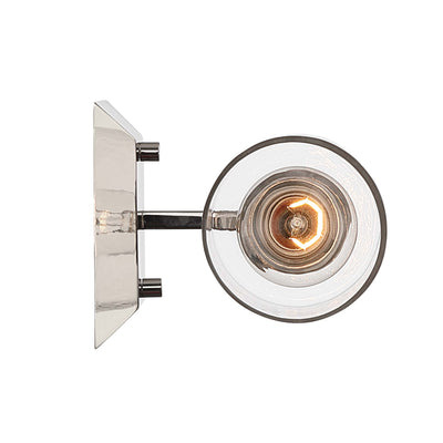 Brilia 1-light Wall Sconce Vanity in Polished Nickel with Hammered Water Glass - - Golden Lighting