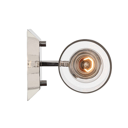 Brilia 1-light Wall Sconce Vanity in Polished Nickel with Hammered Water Glass - - Golden Lighting