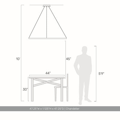 Veritas 47" Bi-directional LED Chandelier in Walnut - - Golden Lighting