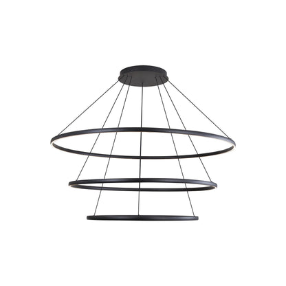 Veritas 59" 3-tier Bi-directional LED Chandelier in Sand Black - - Golden Lighting