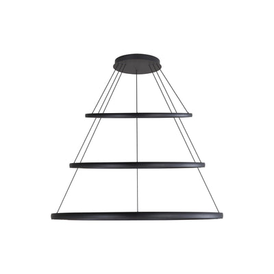 Veritas 59" 3-tier Bi-directional LED Chandelier in Sand Black - - Golden Lighting